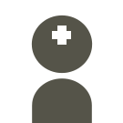 Mental Health icon. Simplified figure with a medical cross on its head.